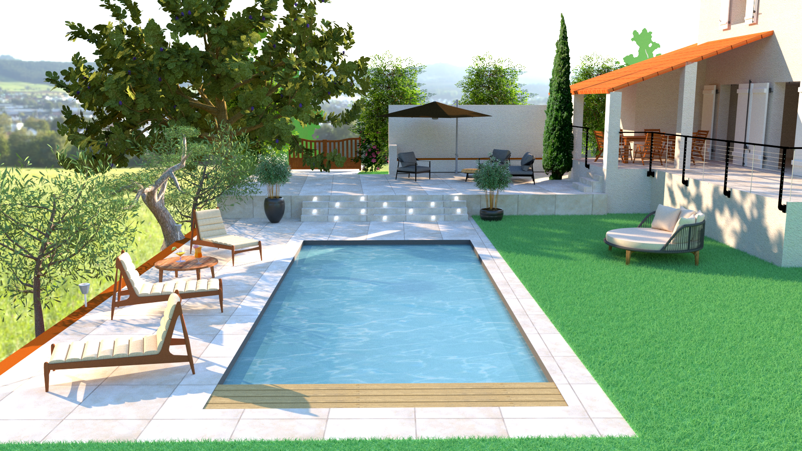 piscine de luxe à PUYLOUBIER 