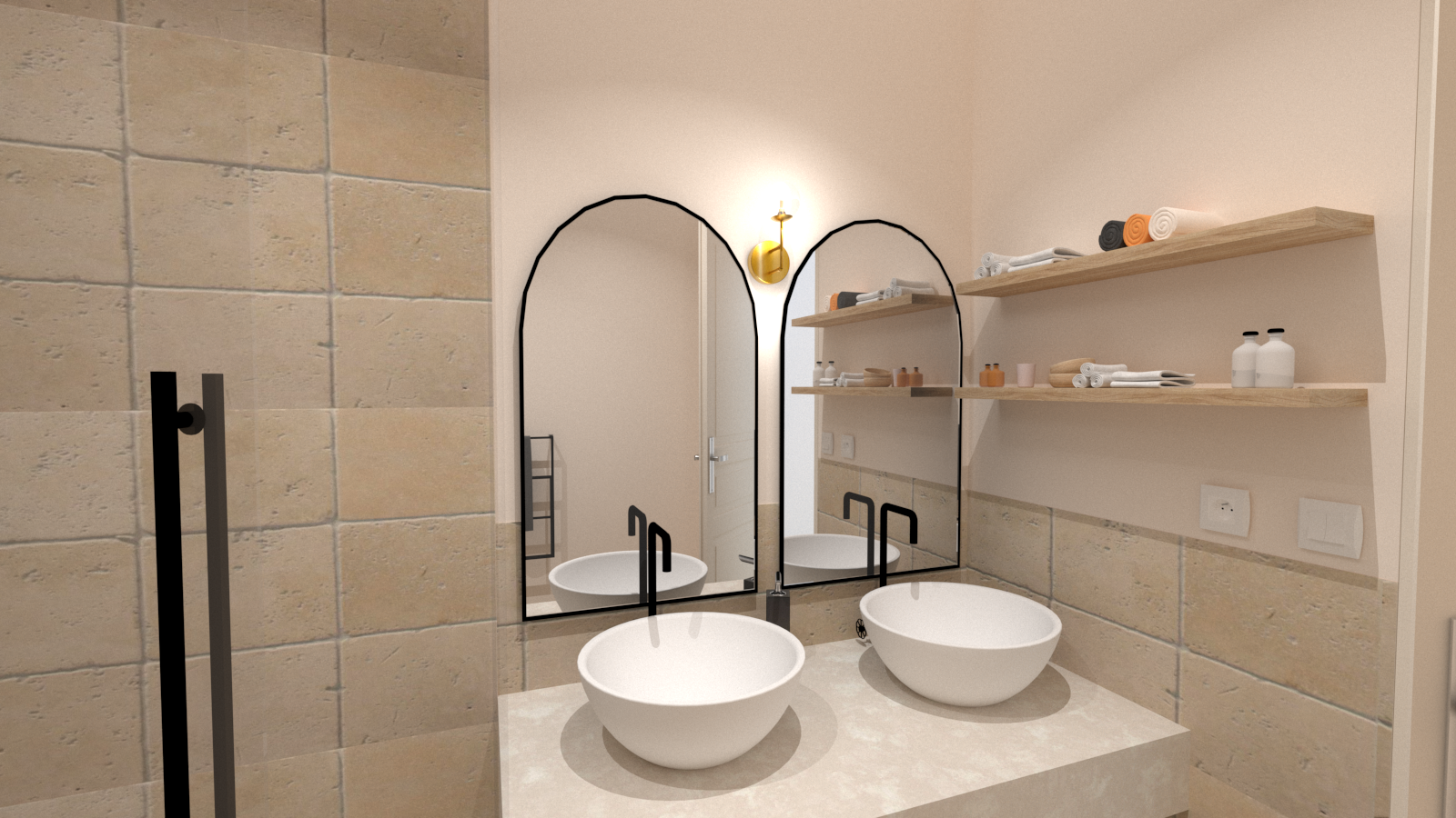 Salle de bain de style ancien rénovée à Aix-en-Provence