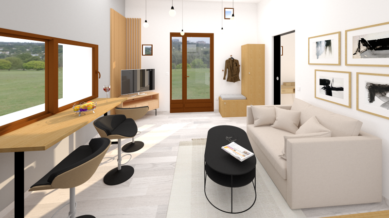 rénovation d'un salon entree pour personnes a mobilité reduite à puyloubier