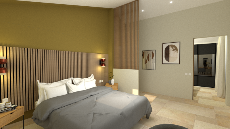 chambre plus grande extension avec bureau prés de la sainte victoire