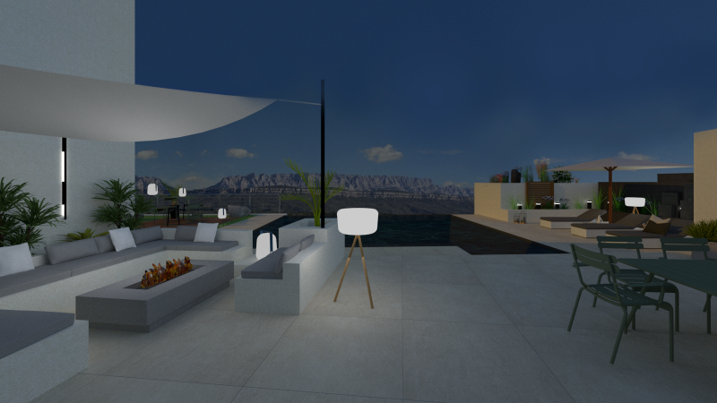 aménagement exterieur villa haut de gamme avec piscine débordement à fuveau 