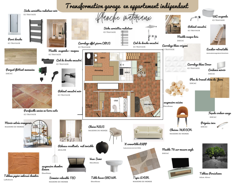 planche matériaux style provençal  dans le sud de la france