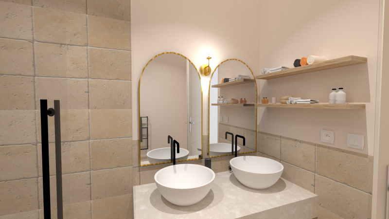 Rénovation d'une salle de bain à Aix-en-Provence dans un style ancien